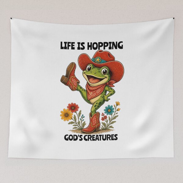 Item preview, Life Is Hopping Frog God's Creatures Cowboy Western Animal designed and sold by Rosie's Wildflower Boutique.