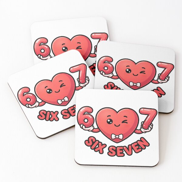Item preview, funny six seven love heart illustration 6 7  valentines designed and sold by ArtDesignTp.