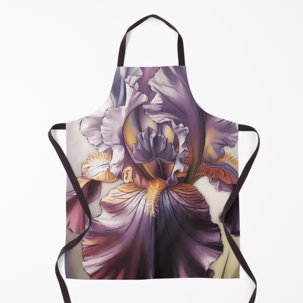 Item preview, Purple Bearded Iris Oil Painting — Macro Floral Wall Art Lavender Gold Botanical Print designed and sold by SellingWSarah17.