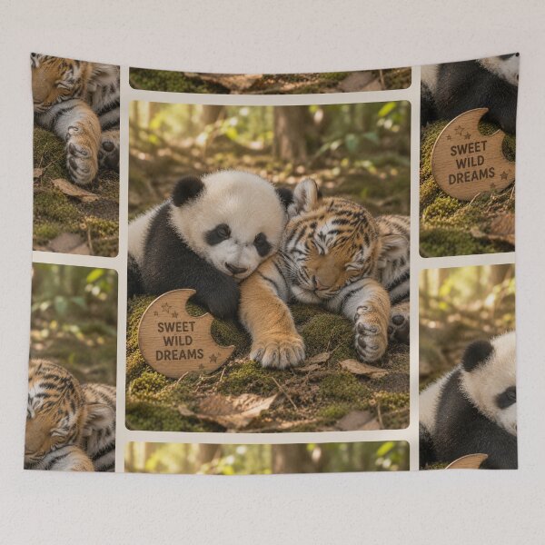 Item preview, Sweet Wild Dreams Baby Panda Tiger Cuddle designed and sold by BagFactoryUK.