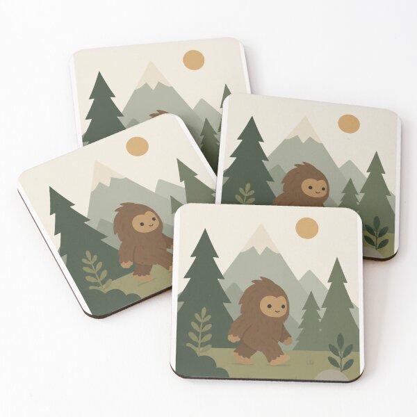 Item preview, Cute Tiny Sasquatch Mountain Forest Art Print designed and sold by EchoPrint Co..