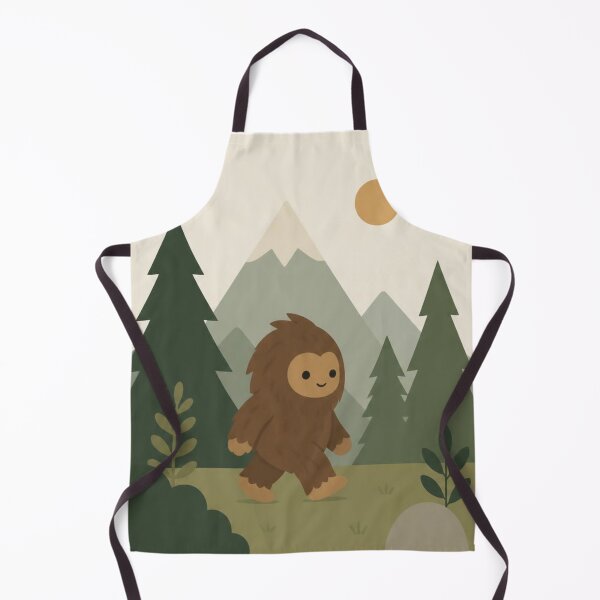 Item preview, Cute Tiny Sasquatch Mountain Forest Art Print designed and sold by EchoPrint Co..
