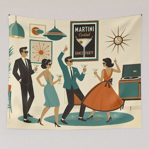 Item preview, Mid Century Retro Futuristic Martini Party designed and sold by Lee Hiller Designs.