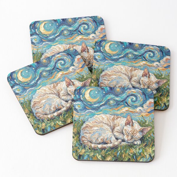 Item preview, Sleepy Cornish Rex Night designed and sold by AjaTrier.