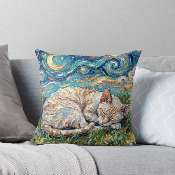 Item preview, Sleepy Cornish Rex Night designed and sold by AjaTrier.