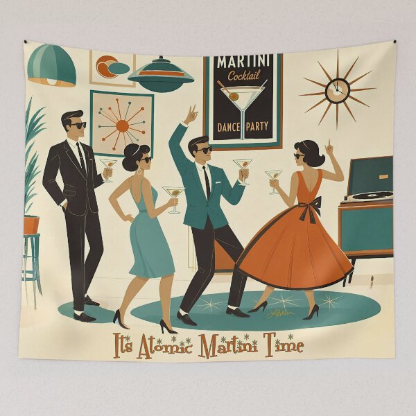 Item preview, Its Atomic Martini Time Dance Party designed and sold by Lee Hiller Designs.