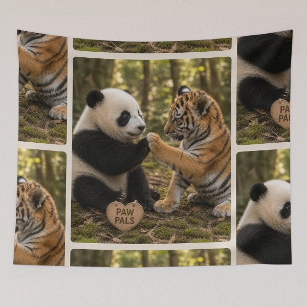 Item preview, Adorable Baby Panda Tiger Paw Pals Friends designed and sold by BagFactoryUK.