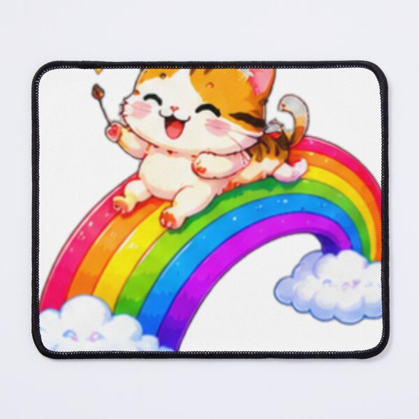 Item preview, Cute Kawaii Cat Riding a Rainbow designed and sold by DailyDoodlesBySumbul.