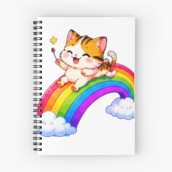 Item preview, Cute Kawaii Cat Riding a Rainbow designed and sold by DailyDoodlesBySumbul.
