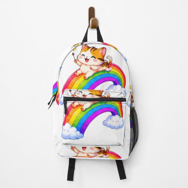 Item preview, Cute Kawaii Cat Riding a Rainbow designed and sold by DailyDoodlesBySumbul.