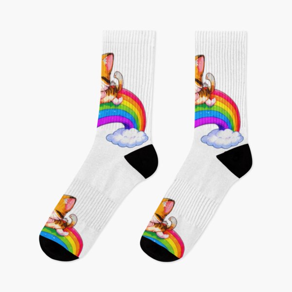 Item preview, Cute Kawaii Cat Riding a Rainbow designed and sold by DailyDoodlesBySumbul.