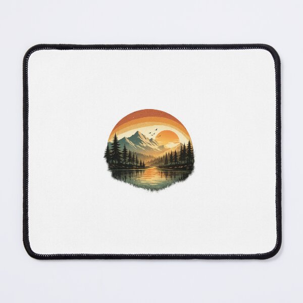 Item preview, Retro Mountain Sunset Nature Landscape designed and sold by NestDesigns01.