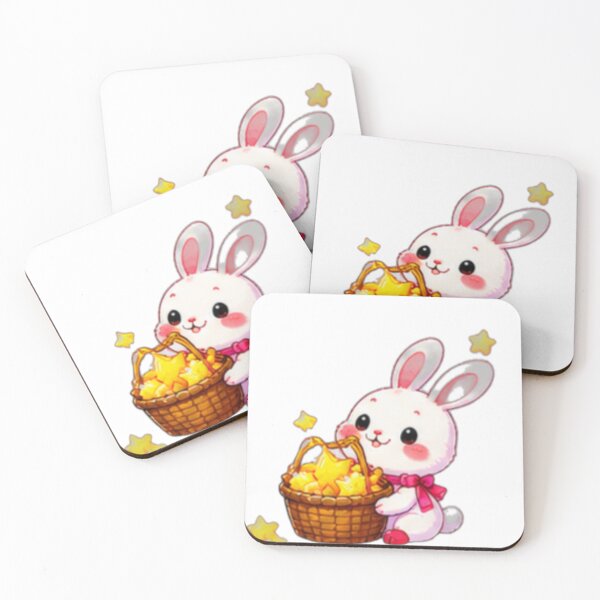 Item preview, Cute Bunny Carrying a Basket of Stars designed and sold by DailyDoodlesBySumbul.
