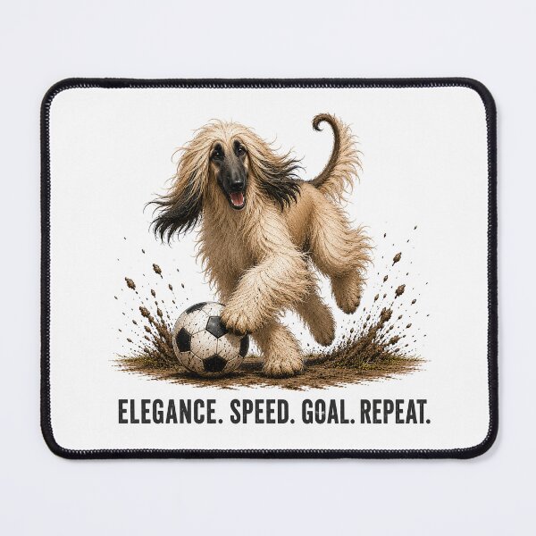 Item preview, Afghan Hound – Soccer Dog Illustration designed and sold by PAPIRO SIGLO XXI.