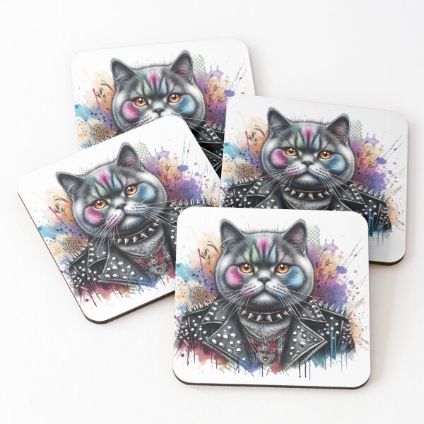 Item preview, Punk Rock Cat Color Splash designed and sold by Ginetta0815.
