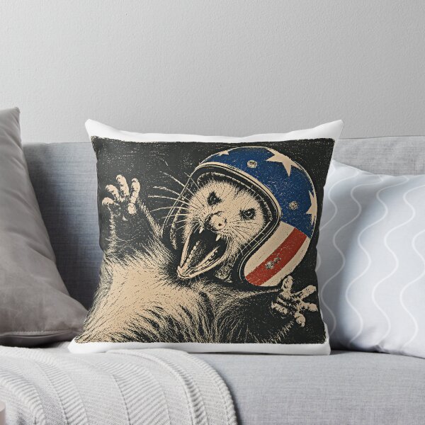 Item preview, Screaming Possum in Patriotic Motorcycle Helmet | Vintage Retro Opossum Graphic designed and sold by NefariousNerds.