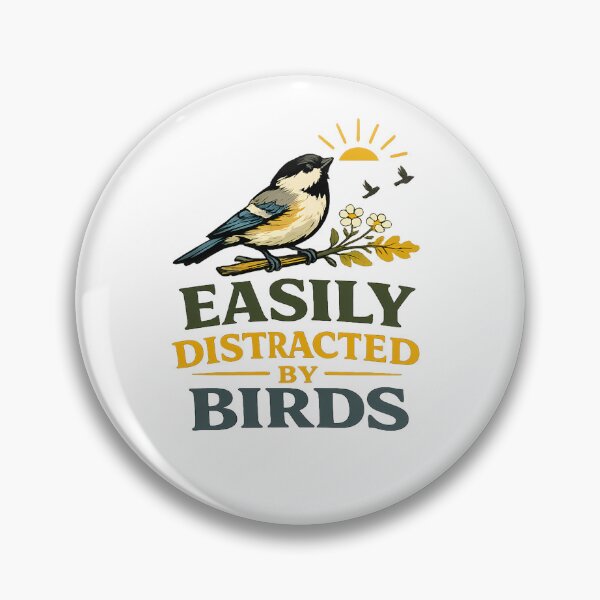 Item preview, Easily Distracted By Birds Funny Birdwatching Vintage T-Shirt & Gift designed and sold by Mambila.