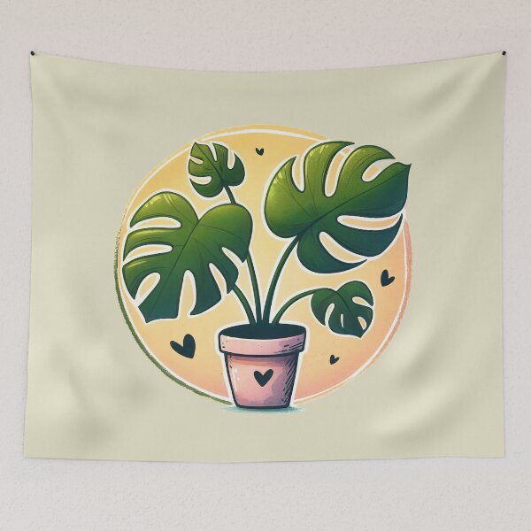 Item preview, Monstera Deliciosa | I Love My Houseplant Illustration designed and sold by pixiedustpaint.