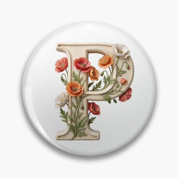Item preview, Botanical Floral Letter P Monogram designed and sold by Helenaphotoart.