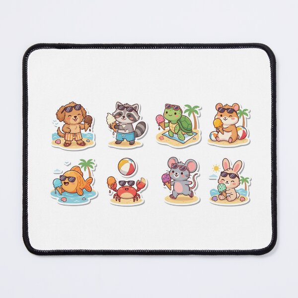 Item preview, Cute Summer Beach Animals Ice Cream Kawaii Cartoon Collection designed and sold by abdelski.
