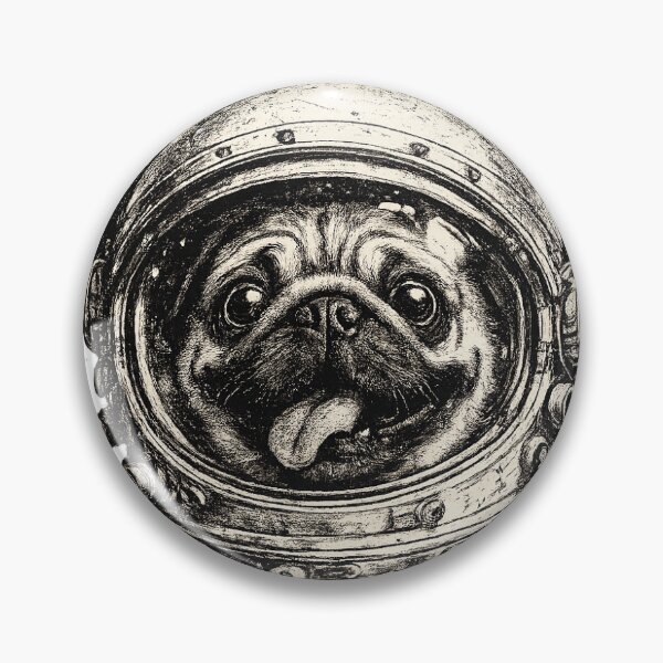 Item preview, Funny Astronaut Pug – Houston, We Have a Snack Problem | Vintage Space Dog Graphic designed and sold by Elite Wall Art.