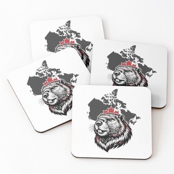 Item preview, Beaver with Canada Map | Canadian Wildlife Design | Rustic Nature & Canada Pride Illustration designed and sold by Softbear Atelier.