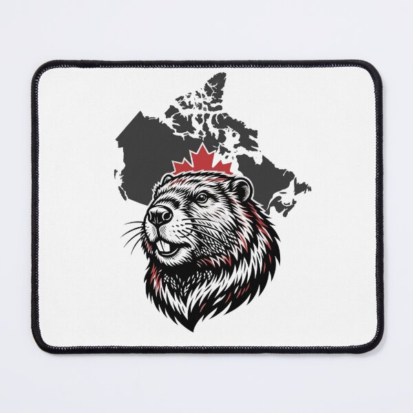 Item preview, Beaver with Canada Map | Canadian Wildlife Design | Rustic Nature & Canada Pride Illustration designed and sold by Softbear Atelier.