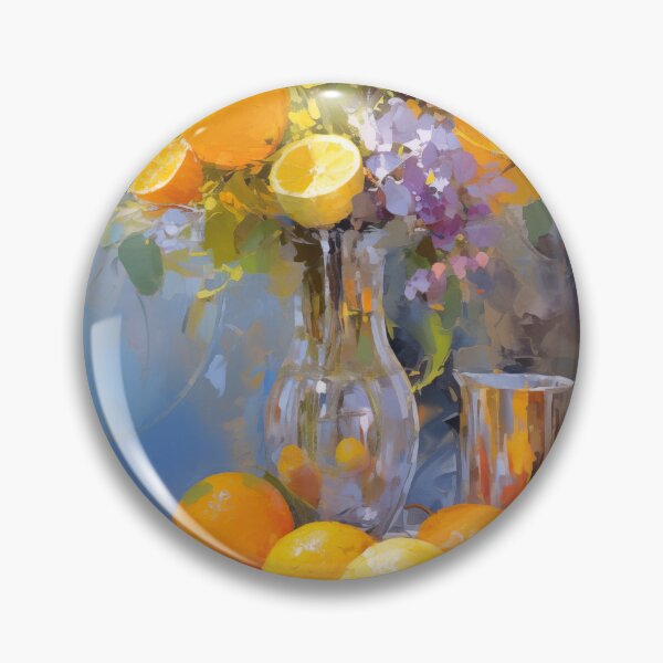 Item preview, Bodegón impresionista con flores y limones designed and sold by AniDragonfly.