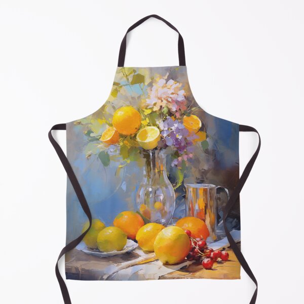 Item preview, Bodegón impresionista con flores y limones designed and sold by AniDragonfly.
