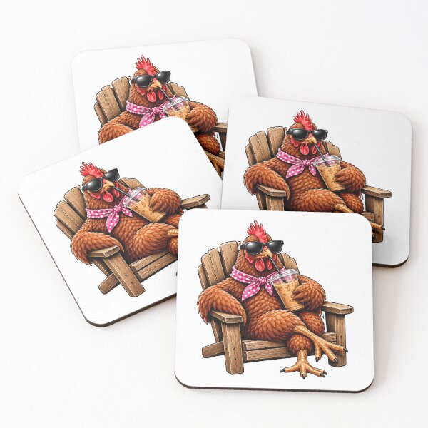Item preview, Cool Chicken Drinking Iced Coffee | Funny Hen with Sunglasses | Chicken Lover Summer Design designed and sold by 76Valeria.