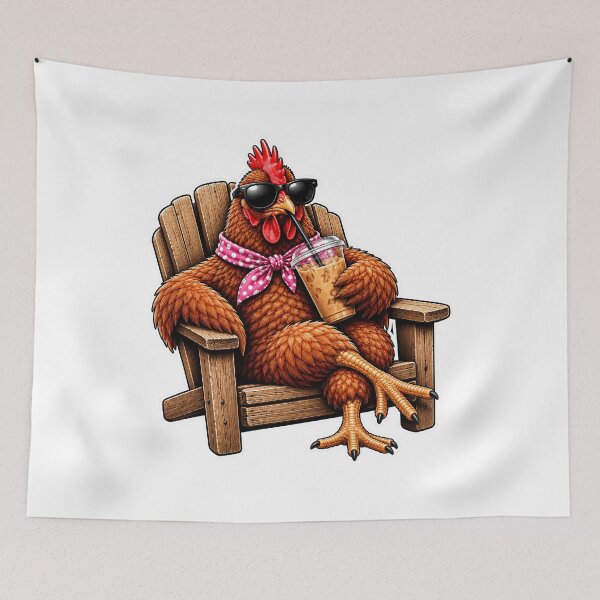 Item preview, Cool Chicken Drinking Iced Coffee | Funny Hen with Sunglasses | Chicken Lover Summer Design designed and sold by 76Valeria.