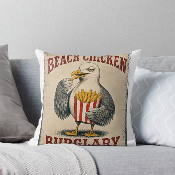 Item preview, Beach Chicken Burglary – Funny Seagull French Fry Meme Vintage Graphic designed and sold by NefariousNerds.