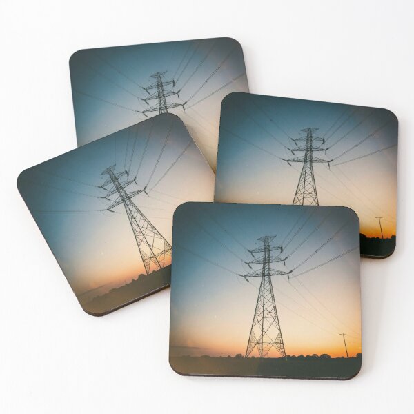 Item preview, Vintage Power Line Silhouette Sunset designed and sold by pinkal.
