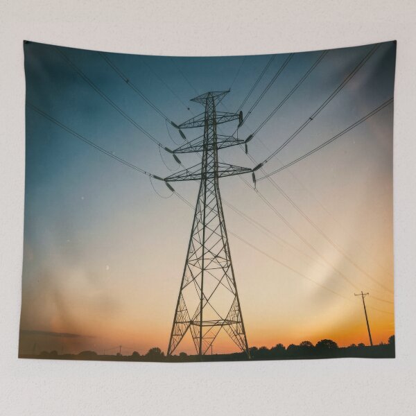 Item preview, Vintage Power Line Silhouette Sunset designed and sold by pinkal.