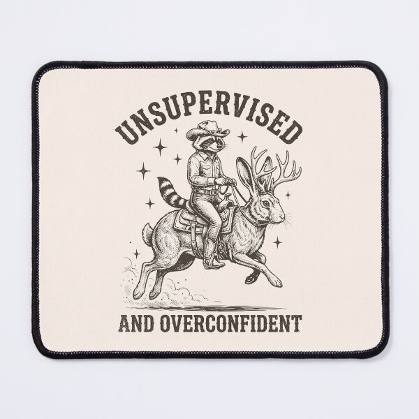 Item preview, Jackalope Cowboy Raccoon Unsupervised And Overconfident Western designed and sold by Y-Vibes.