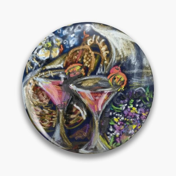 Artikelvorschau, Stillleben in Ölpastell, Original mit Zitronen, Martinis und Blumen entworfen und verkauft von Paintingladycat.