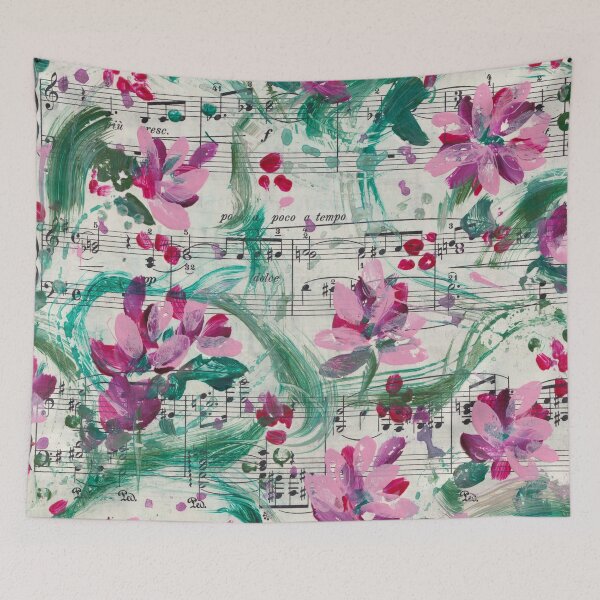 Item preview, Botanical Symphony on Vintage Sheet Music by Nicole Giger designed and sold by NicoleGiger.Studio.