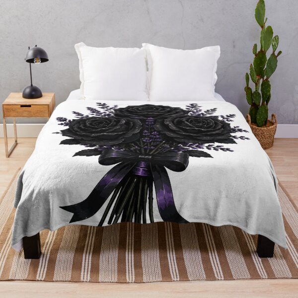 Item preview, Midnight Rose Bouquet | Gothic Black Roses with Lavender Floral Aesthetic designed and sold by RidaSalArt.