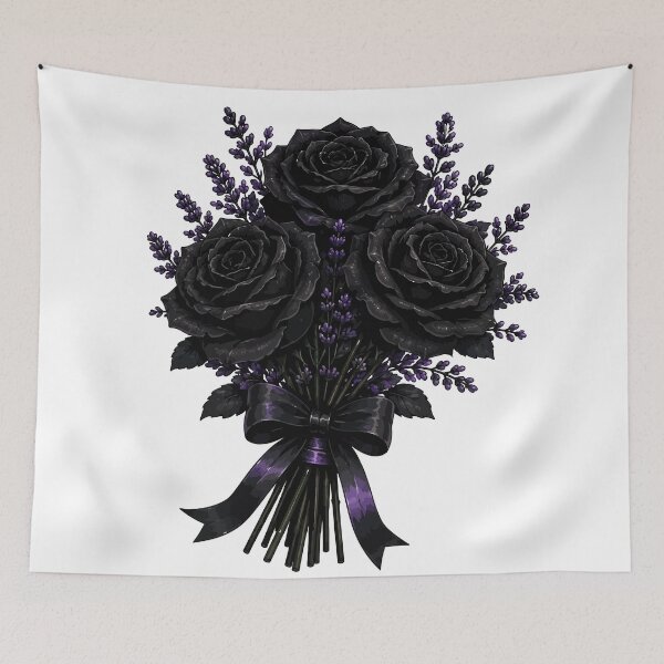 Item preview, Midnight Rose Bouquet | Gothic Black Roses with Lavender Floral Aesthetic  designed and sold by RidaSalArt.