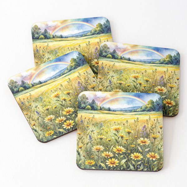 Item preview, Wildflower Field with a Rainbow designed and sold by Maria Dryfhout.