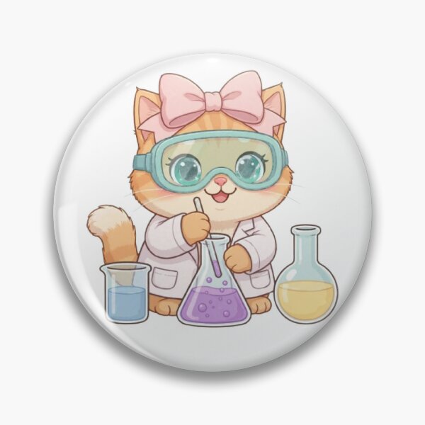 Item preview, Kawaii Science Cat Girl Doing Chemistry Experiment designed and sold by Moody Vibes Studio.