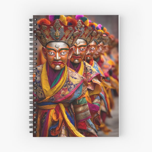 Item preview, Colorful Ritual Masked Dancers in Traditional Attire designed and sold by Artessie.