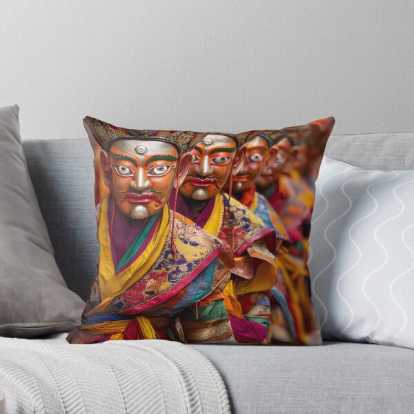 Item preview, Colorful Ritual Masked Dancers in Traditional Attire designed and sold by Artessie.