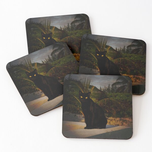 Item preview, Glowing Eyes of a Black Cat on a Dark Night designed and sold by MaryLeePhoto.