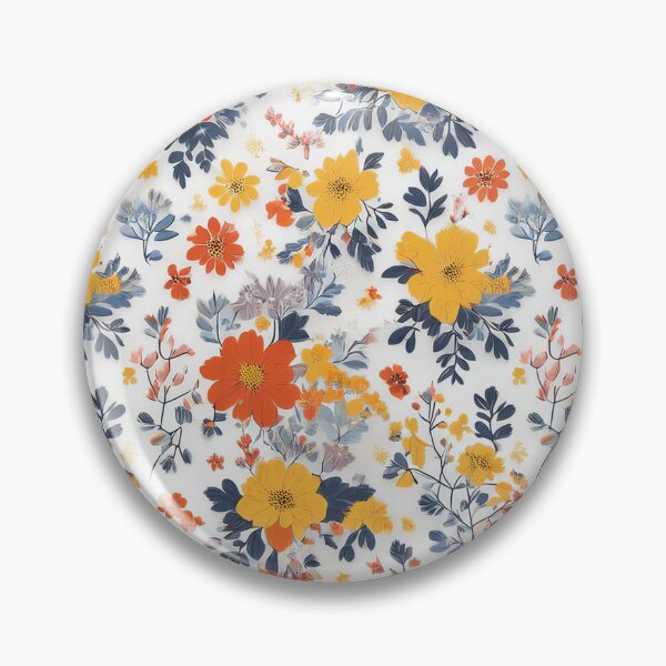 Item preview, Cheerful Floral Pattern - Colorful Ditsy Flowers with Navy Leaves designed and sold by Outlet Raloel.