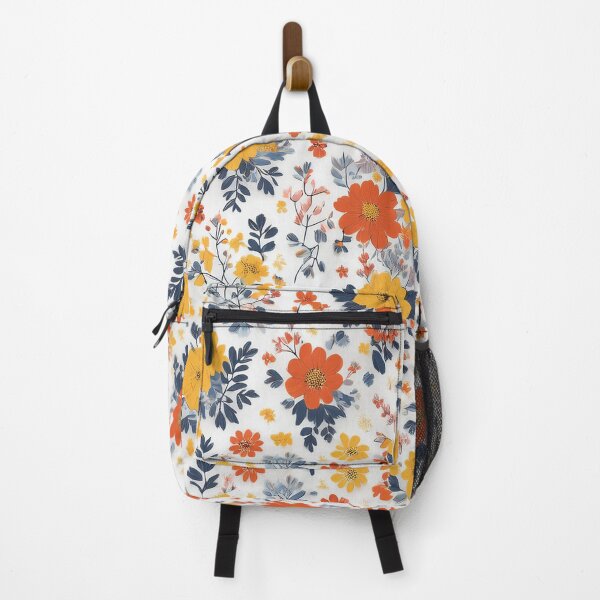 Item preview, Cheerful Floral Pattern - Colorful Ditsy Flowers with Navy Leaves designed and sold by Outlet Raloel.