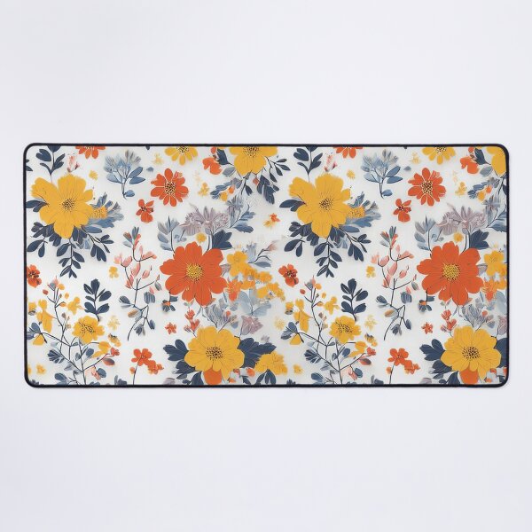 Item preview, Cheerful Floral Pattern - Colorful Ditsy Flowers with Navy Leaves designed and sold by Outlet Raloel.