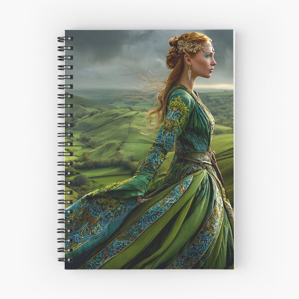 Item preview, Enchanting Woman in Green Dress on Rolling Hills designed and sold by Artessie.