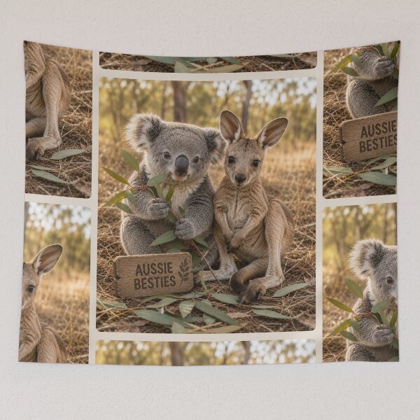 Item preview, Aussie Besties Koala Kangaroo Australian Animals designed and sold by BagFactoryUK.