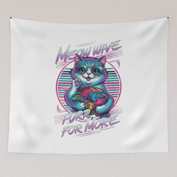Item preview, Neon Synthwave Money Cat Quote designed and sold by PixelStyle Studio.